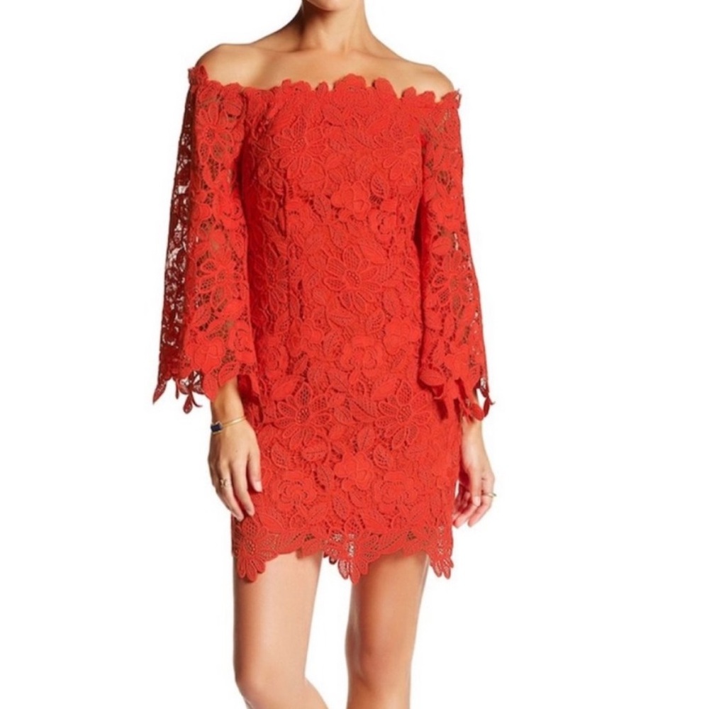 Free People Dusk Lace Party Dress - Off The Shoulder Dress - 6